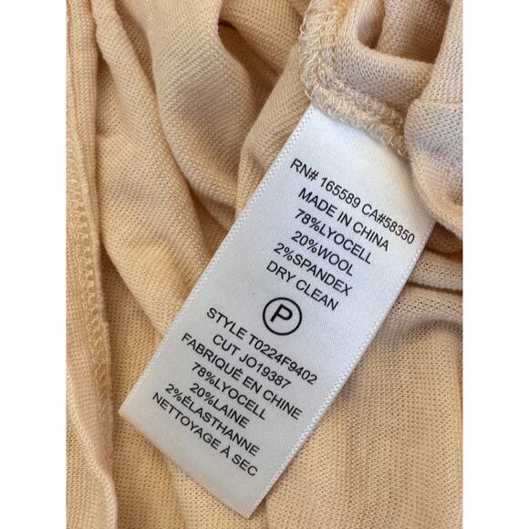 Soft Joie smocked peplum top Sz M beige/sand lyocell-wool blend, dolman - Picture 9 of 9